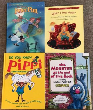 Peter Pan,  Pippi Longstocking,  Sesame Street,  4 Vintage Children’s Picture Books
