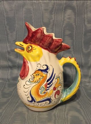 Vintage Rare Chicken / Rooster Pitcher Italy