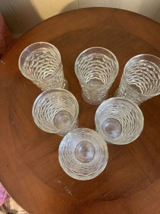 vintage Set Of 6 Whitehall Colony Indianacubist Clear Glasses.  footed/ Pedstal 3