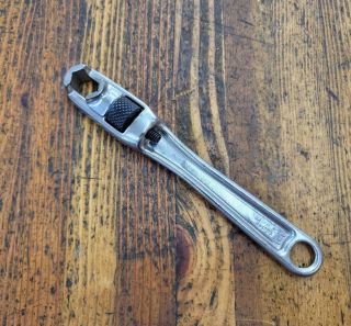 Rare Vintage Tools Adjustable Box End Mechanics Wrench Spanner Nickel 87 ☆usa
