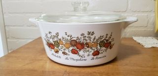 Vintage Corning Ware A - 84 - B Spice Of Life 4qt.  Dutch Oven.  With Dimple Lid