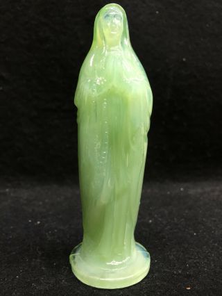Jadeite Green Milk Vaseline Uranium Glass Madonna Woman Catholic Mary Pray Glows
