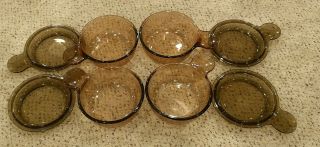 Set Of 4 V - 150 - B Corning Vision Amber Glass Grab It Bowls With Glass Lids