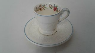 Wedgwood Argyle Cup & Saucer Set No.  777634 With Floral Pattern