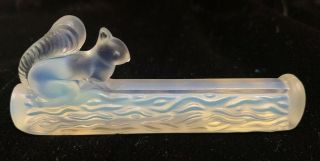 Sabino France Art Glass Opalescent Squirrel Log Knife Figurine Signed