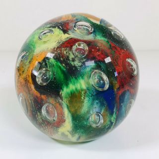 Large Paperweight Kristai Italy Vgc | 11cm X 11cm Approx