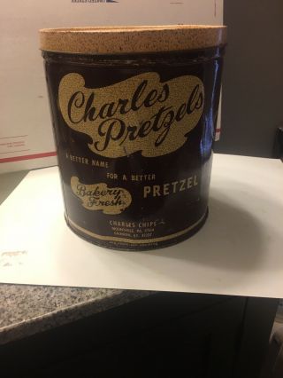 Collector Vintage Charles Chips 2 Lb Pretzel Chip Musser’s Potato Mountville Pa