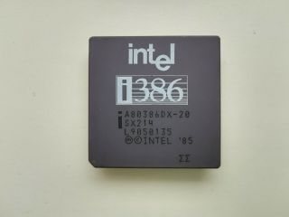 Intel A80386dx - 20 Sx214 Korea 386dx 20mhz Dbl Sigma Vintage Cpu,  Gold,  Top Cond