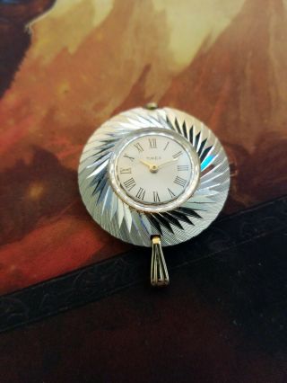 Vintage Timex Mechanical Wind Up Necklace Pendant Watch, .