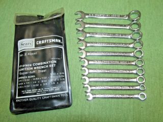 Vintage Craftsman Usa Made 10pc Combination Ignition Wrench Set " - Tuff "