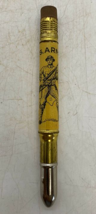Vintage Wwii 1940’s U.  S.  A.  United States Army Soldier Advertising Bullet Pencil