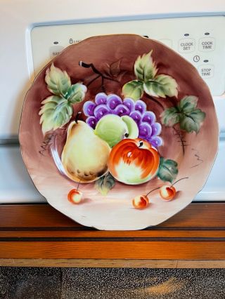 Vintage Lefton China Hand Painted Fruit Design Plate