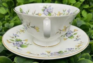 Royal Crown Staffordshire Teacup & Saucer Hand Decorated Fine Bone China