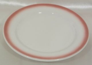 Homer Laughlin Dinner Plate Restaurant Ware UB - 1 Dark Pink Rim Ivory 2