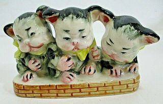 Vintage Japanese Kittens Figurine Made In Japan 4.  25 " X 2.  75 "