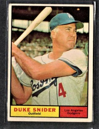 1961 Topps Baseball Vintage Duke Snider 443 Dodgers Hof /