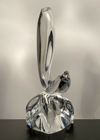 Signed Daum France Crystal Art Glass 11 " Lamp Base Sculpture Figure Exc Nr