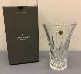 Waterford Crystal 8” Lismore Vase W/sticker Signed