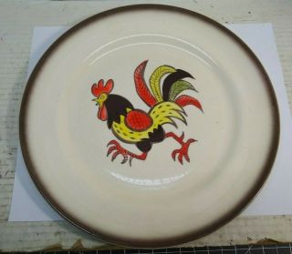 Vintage Red Rooster By Metlox Poppytrail Vernon Dinner Plate