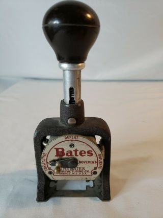 Vintage Bates Numbering Machine Ink Stamp Style A 6 Wheels