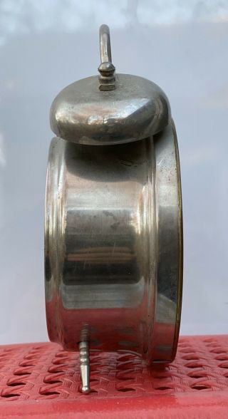 Vintage Bulova Two Bell Wind Brass Alarm Clock (Germany) 3