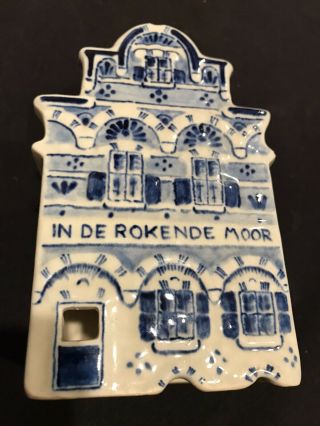 Delft Blue Holland Dutch Ceramic House Figurine Tea Light Candle Holder CB1957 2