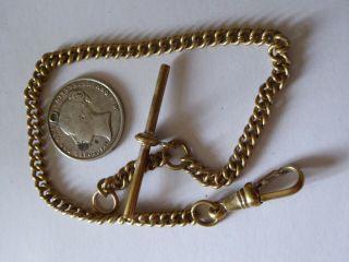 Vintage Pocket Watch Chain And A Queen Victoria Silver Shilling Coin Fob