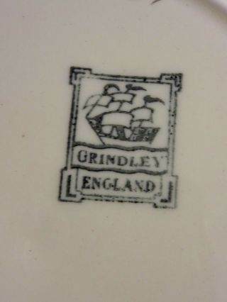 Vintage (5) GRINDLEY Cream Petal Green Line Gr193 10in Dinner Plates 3