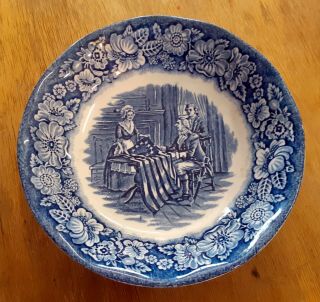 Staffordshire Liberty Blue 5 In Saucer Berry Bowl Betsy Ross