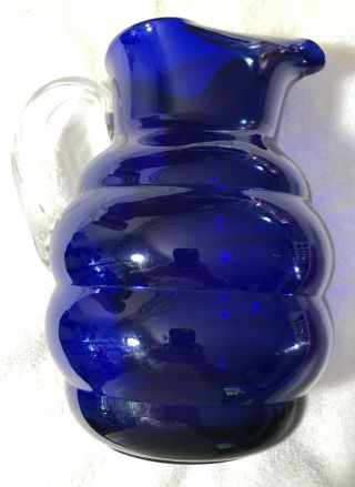 Louie Glass Co Cobalt Blue Water Pitcher