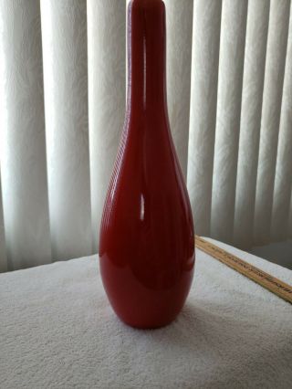 Stoneware Red Vase Made In Portugal Xxxc Tall Xxx Wide.