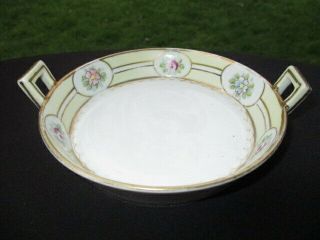 Old Nippon Hand Painted Cream Cheese Butter Tub Dish