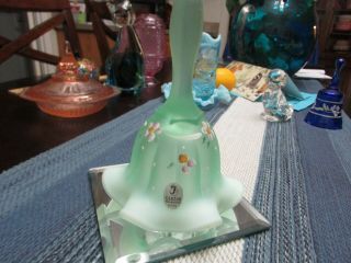 Rare Find Fenton 6 " Tall Bell Hand Painted & Signed