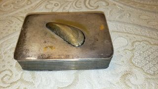 Vintage Metal Shell On Top Trinket Box With Hinged Lid Fs Limited