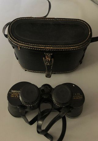 Vtg Tasco 116 Fully Coated 7x35 Binoculars Extra Wide Angle No.  31325 W/ Case