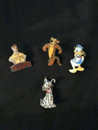 Vintage 1990s Disney Metal Lapel Pins - Tiger,  Donald,  Talespin,  Dog