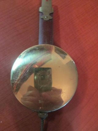 Vintage 5 - 3/4 " Long Wood Rod Brass Wall,  Shelf Clock Pendulum (848a9)
