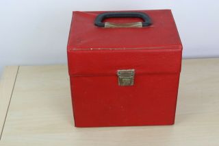 Vintage Retro Red Record Vinyl Carry Case For 7 " Singles Storage Box