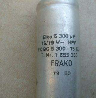 Vintage Frako Capacitor Elko 5300uf 15/18 Volt