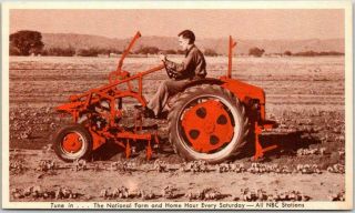Vintage 1950s Allis - Chalmers Advertising Postcard " Model G Tractor " Nbc Radio Ad