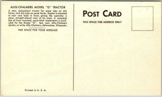 Vintage 1950s ALLIS - CHALMERS Advertising Postcard 