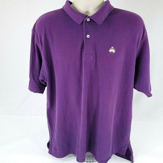 Vtg Brooks Brothers Golden Fleece Mens Xl Polo Shirt Purple Short Sleeve Cotton