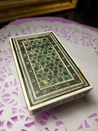 Vintage Micro Mosaic Calling Card Box/sadeli