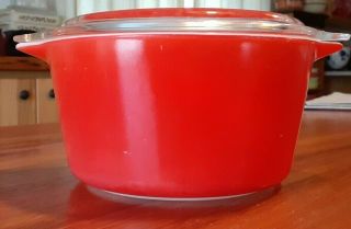 Vintage Pyrex 473 Celtic Floral Red Casserole Dish W/ Designed Lid