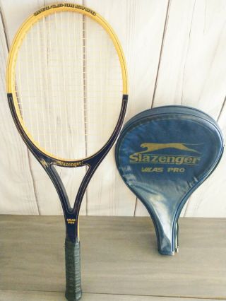 Rare - Vintage Slazenger Guillermo Vilas Pro Tennis Racket With Head Cover