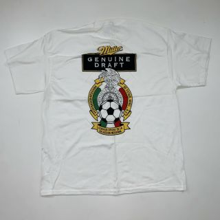 Vintage Mexico Soccer T - Shirt Size Men’s Xl White Miller Draft Nwot