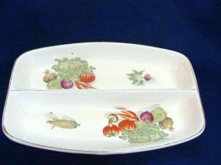 Vtg.  Porcelain Divided Serving Dish/tray - Gold Trim - Japan - Relish/vegetables