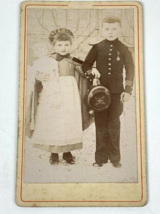 Found Photo Found Photograph Vintage Children Dressed Adults Military