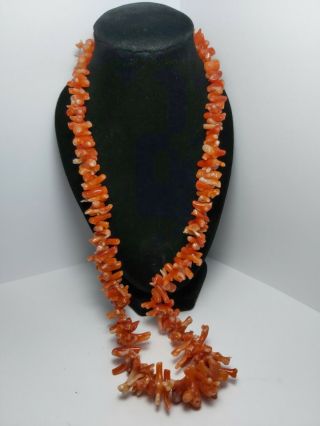 Vintage Natural Branch Coral Necklace Approx 18 Inches 42 Grams Lovely Quality