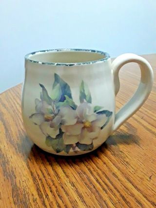 Home And Garden Party Stoneware Mug 2002 Magnolia Painted 4 " Tall Hot Cold Mugs